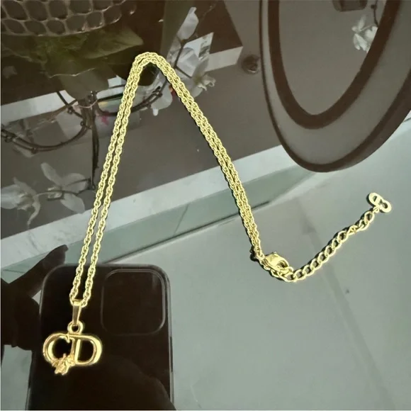 Christian Dior,18K gold plated Germany rare vintage BEE necklace - Picture 3 of 9